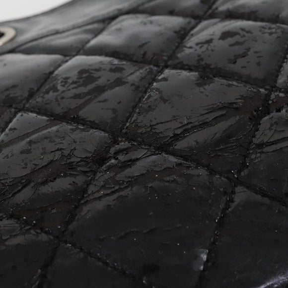 CHANEL Paris Biarritz GM Tote Bag Coated Canvas Black Silver CC Auth 145694