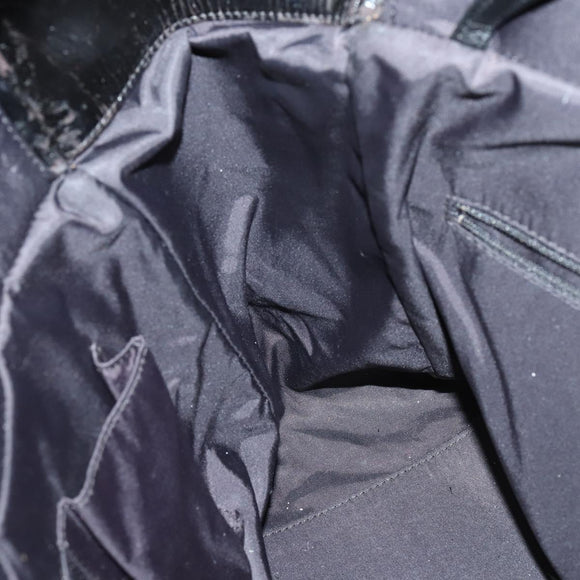 CHANEL Paris Biarritz GM Tote Bag Coated Canvas Black Silver CC Auth 145694