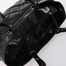 CHANEL Paris Biarritz GM Tote Bag Coated Canvas Black Silver CC Auth 145694-14