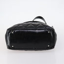 CHANEL Paris Biarritz GM Tote Bag Coated Canvas Black Silver CC Auth 145694-5