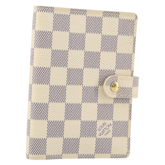 LOUIS VUITTON Damier Azur Agenda PM Day Planner Cover R20706 LV Auth 145698