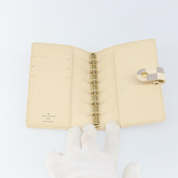 LOUIS VUITTON Damier Azur Agenda PM Day Planner Cover R20706 LV Auth 145698