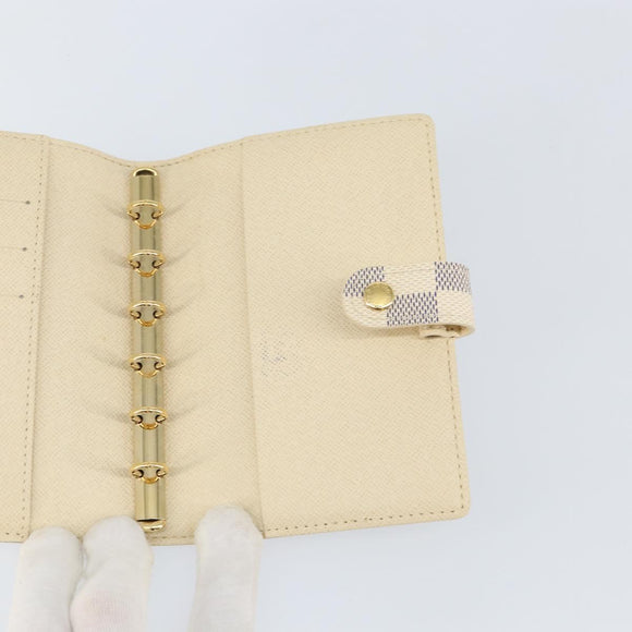 LOUIS VUITTON Damier Azur Agenda PM Day Planner Cover R20706 LV Auth 145698