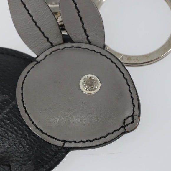 LOUIS VUITTON Monogram Eclipse Porte Cles Animal Rabbit Charm M63224 Auth 145705