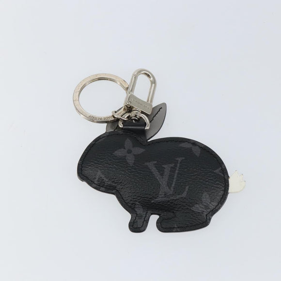 LOUIS VUITTON Monogram Eclipse Porte Cles Animal Rabbit Charm M63224 Auth 145705