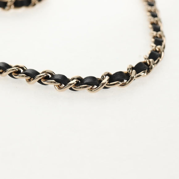 CHANEL Chain Checkered Flag Matelasse Bag Satin Beige Gold CC Auth 145708A