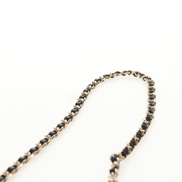 CHANEL Chain Checkered Flag Matelasse Bag Satin Beige Gold CC Auth 145708A