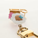 LOUIS VUITTON Porte Cles Petula Red Key Holder metal Gold M01437 Auth 145711SAM-14