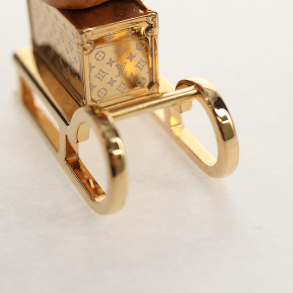 LOUIS VUITTON Porte Cles Petula Red Key Holder metal Gold M01437 Auth 145711SAM