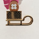 LOUIS VUITTON Porte Cles Petula Red Key Holder metal Gold M01437 Auth 145711SAM-6