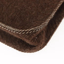 CHANEL Tote Bag Wool Brown CC Auth 145717-12