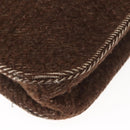 CHANEL Tote Bag Wool Brown CC Auth 145717-13