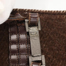 CHANEL Tote Bag Wool Brown CC Auth 145717-15