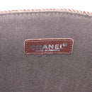 CHANEL Tote Bag Wool Brown CC Auth 145717-16