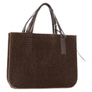 CHANEL Tote Tas Wol Bruin CC Auth 145717-1
