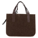 CHANEL Tote Bag Wool Brown CC Auth 145717-3