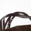 CHANEL Tote Bag Wool Brown CC Auth 145717-8