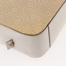 Salvatore Ferragamo Gancini Tote Bag Leather Beige Silver Auth 145755-10