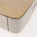 Salvatore Ferragamo Gancini Tote Bag Leather Beige Silver Auth 145755-11