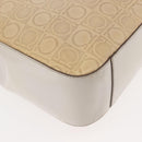 Salvatore Ferragamo Gancini Tote Bag Leather Beige Silver Auth 145755-12