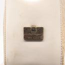 Salvatore Ferragamo Gancini Tote Bag Leather Beige Silver Auth 145755-14