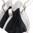 Salvatore Ferragamo Gancini Tote Bag Leather Beige Silver Auth 145755-18