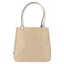 Salvatore Ferragamo Gancini Tote Bag Leather Beige Silver Auth 145755-2