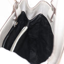 Salvatore Ferragamo Gancini Tote Bag Leather Beige Silver Auth 145755-21