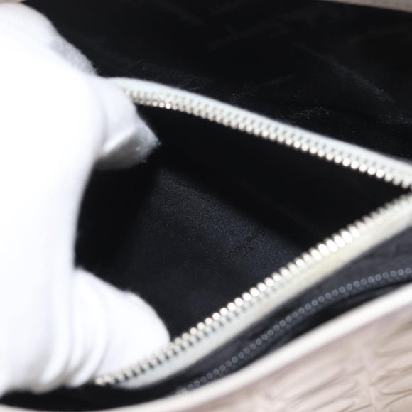 Salvatore Ferragamo Gancini Tote Bag Leather Beige Silver Auth 145755