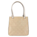 Salvatore Ferragamo Gancini Tote Bag Leather Beige Silver Auth 145755-3