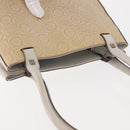 Salvatore Ferragamo Gancini Tote Bag Leather Beige Silver Auth 145755-6