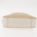 Salvatore Ferragamo Gancini Tote Bag Leather Beige Silver Auth 145755-9