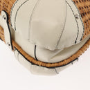 Salvatore Ferragamo Gancini Tote Bag Rattan Brown Silver Auth 145756-14