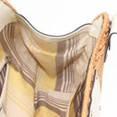 Salvatore Ferragamo Gancini Tote Bag Rattan Brown Silver Auth 145756-17