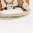 Salvatore Ferragamo Gancini Tote Bag Rattan Brown Silver Auth 145756-7