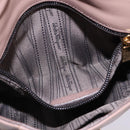 Salvatore Ferragamo Gancini Chain Shoulder Bag Leather Beige Gold Auth 145757-22