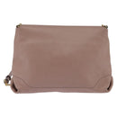 Salvatore Ferragamo Gancini Chain Shoulder Bag Leather Beige Gold Auth 145757-2