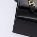 Salvatore Ferragamo Gancini Shoulder Bag Leather Black Gold Auth 145758-9
