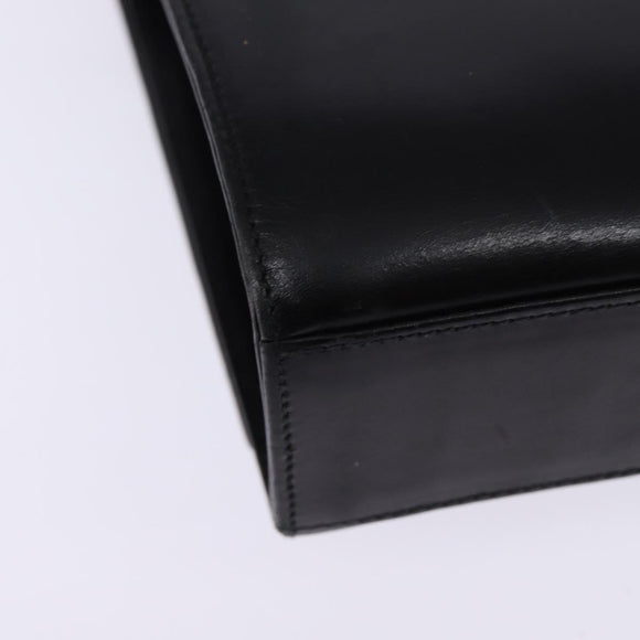 Salvatore Ferragamo Gancini Shoulder Bag Leather Black Gold Auth 145758