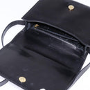 Salvatore Ferragamo Gancini Shoulder Bag Leather Black Gold Auth 145758-10