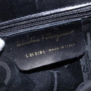 Salvatore Ferragamo Gancini Shoulder Bag Leather Black Gold Auth 145758-12