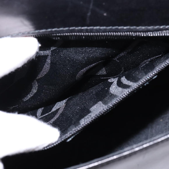 Salvatore Ferragamo Gancini Shoulder Bag Leather Black Gold Auth 145758