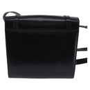 Salvatore Ferragamo Gancini Shoulder Bag Leather Black Gold Auth 145758-2