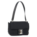 Salvatore Ferragamo Vala Shoulder Bag Leather Black Silver Auth 145759-1