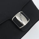 Salvatore Ferragamo Vala Shoulder Bag Leather Black Silver Auth 145759-17