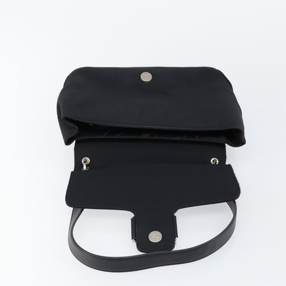 Salvatore Ferragamo Vala Shoulder Bag Leather Black Silver Auth 145759