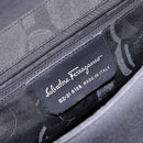 Salvatore Ferragamo Vala Shoulder Bag Leather Black Silver Auth 145759-12