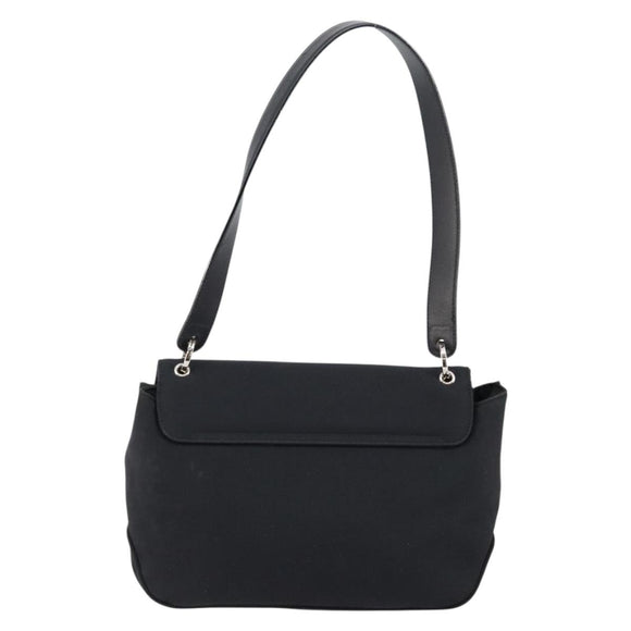 Salvatore Ferragamo Vala Shoulder Bag Leather Black Silver Auth 145759