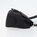 Salvatore Ferragamo Vala Shoulder Bag Leather Black Silver Auth 145759-3