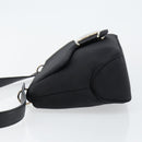 Salvatore Ferragamo Vala Shoulder Bag Leather Black Silver Auth 145759-4